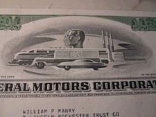 Slings Vintage General Motors Corporation. Stock Certificate. Slings Vintage General Motors Corporation. Stock Certificate.