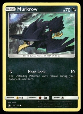 Murkrow 71/156 Common Ultra Prism Pokemon Lightly Played