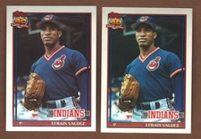 1991 TOPPS #692 Efrain Valdez  ERR/Variation - GLOW BACK & No-Glow - See Pics