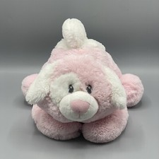 Aurora Baby Puppy Plush Pink White Stuffed Animal Lovey 12"