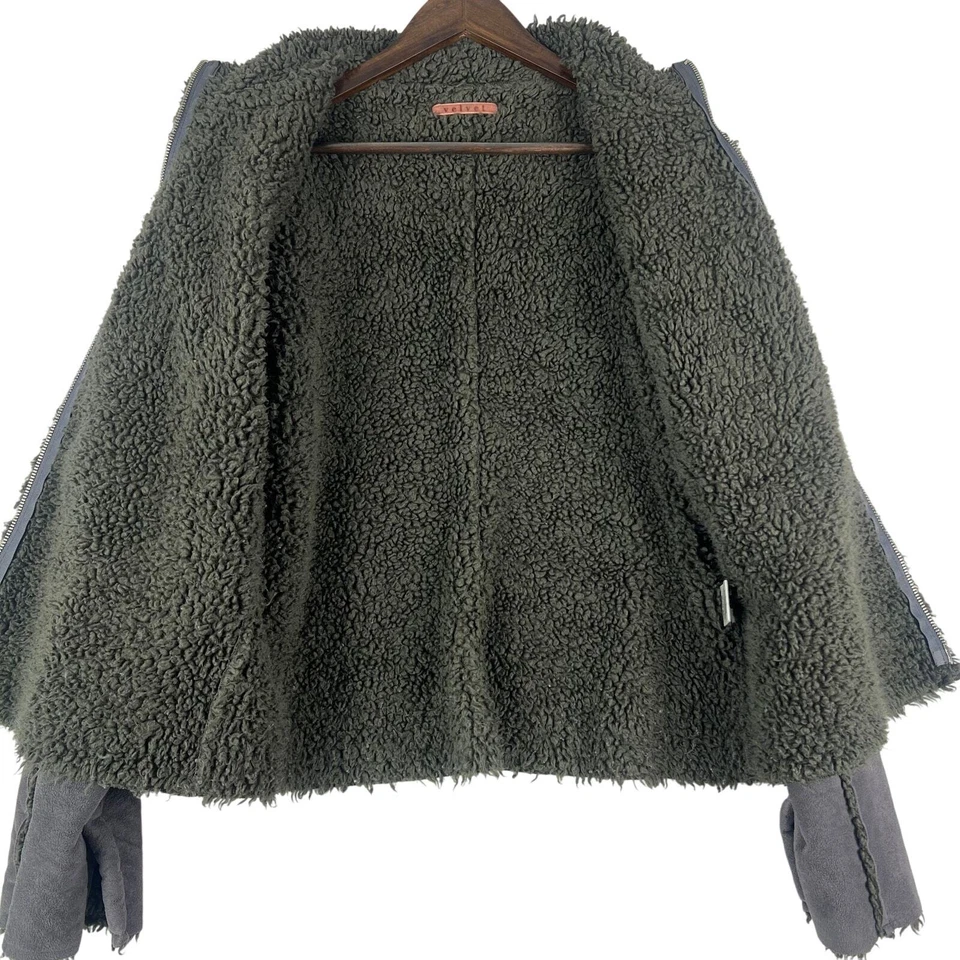 БАРХАТ Anthropologie искусственного Sheerling уголь серый молнии куртка SZ XL EUC - Изображение 4 из 4