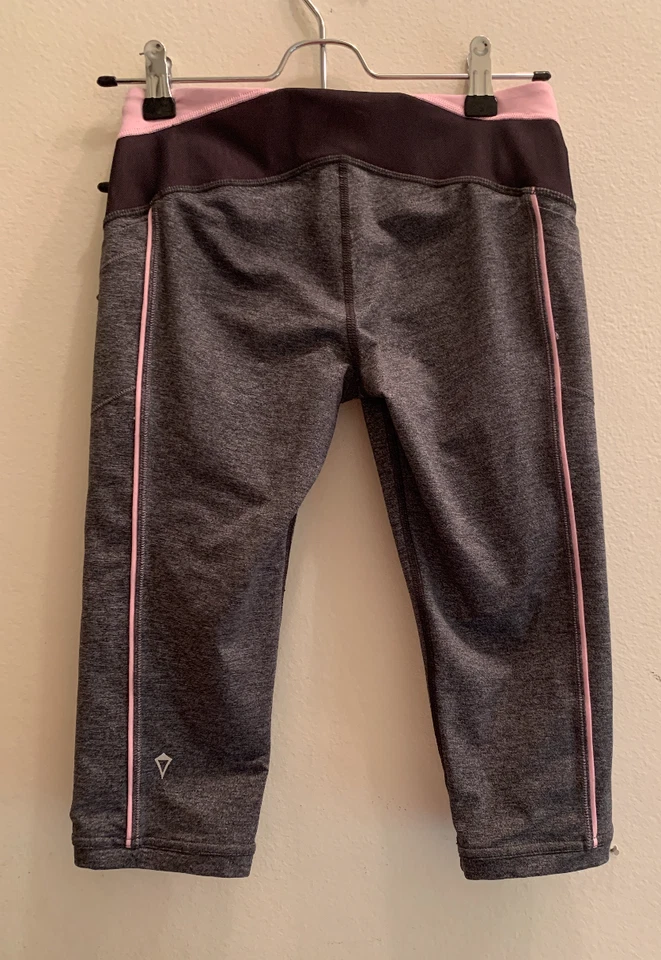 Tamanho 12 rosa e cinza Ivivva Capris - Imagem 2 de 2