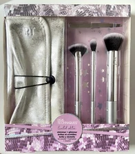 Real Techniques Limited Edition Shimmer & Glimmer 5 Pc Makeup Brush Set HTF NIB