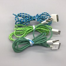 3 USB A To 30 Pin Data Transfer 6 Cables, Tested, Woven Colored Cables