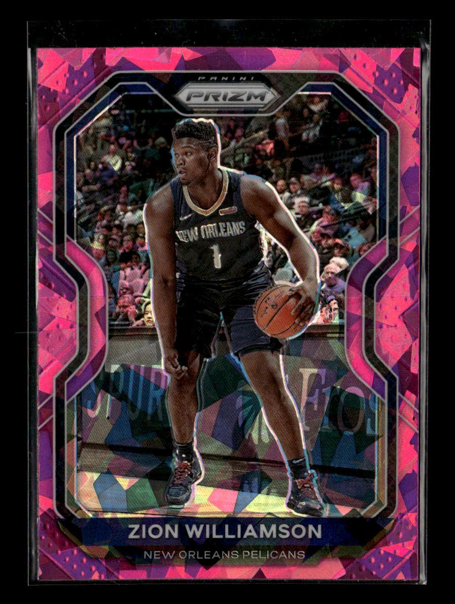 2020-21 Panini Prizm #185 Zion Williamson Pink Ice Prizms