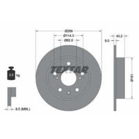 Textar 2X Bremsscheibe Hinten Ø259 Mm FüR Suzuki Vitara LY 1.4 T Allgrip 1.6