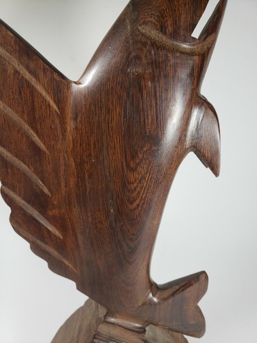"Estatua de pez espada de madera de hierro tallado pez marlín pesca decoración del hogar oficina 13" - Imagen 7 de 13