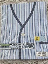 vtg mens 70s shorty pajamas Mckenzie Imperial  short sleeve knee USA Large NOS