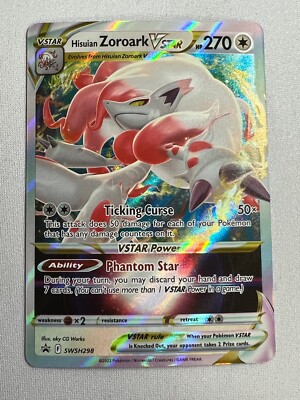 Pokemon Hisuian Zoroark Vstar SWSH298 Black Star Promo Full Art Regular Size NM