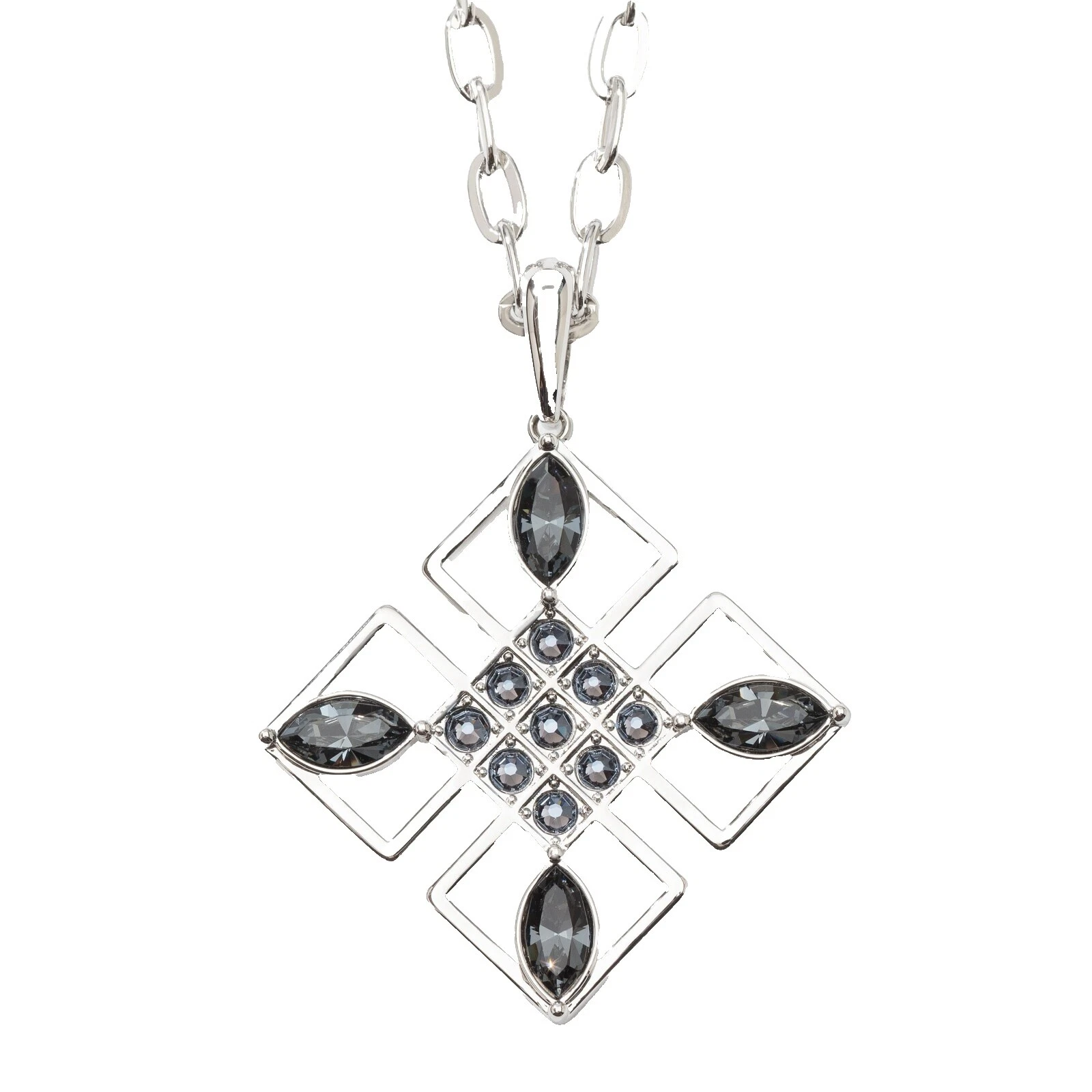 Declaración Negro Chapado en Rodio Collares y colgantes De moda