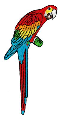 ah14 Papagei Vogel Aufnäher Bügelbild Applikation Patch Ara Flicken 5,5 x 13 cm