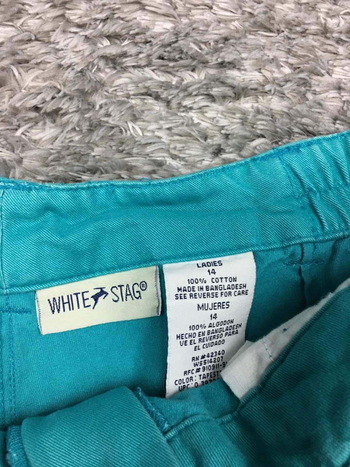 Bermudas chinas ciervo blancas para mujer talla 14 azul bebé damas Foto 4 de 4