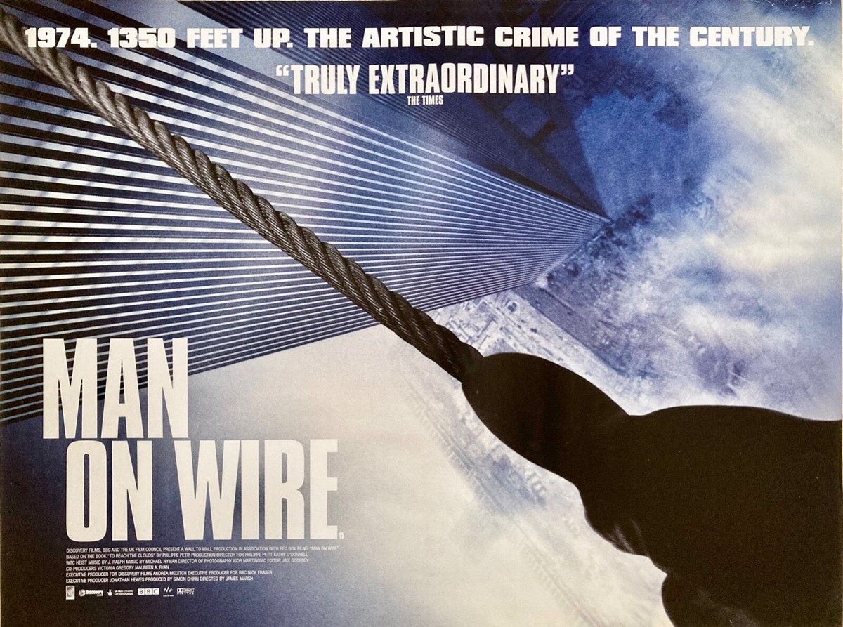 Man on a Wire Original 2008 Quad Poster Phillippe Petit Jean