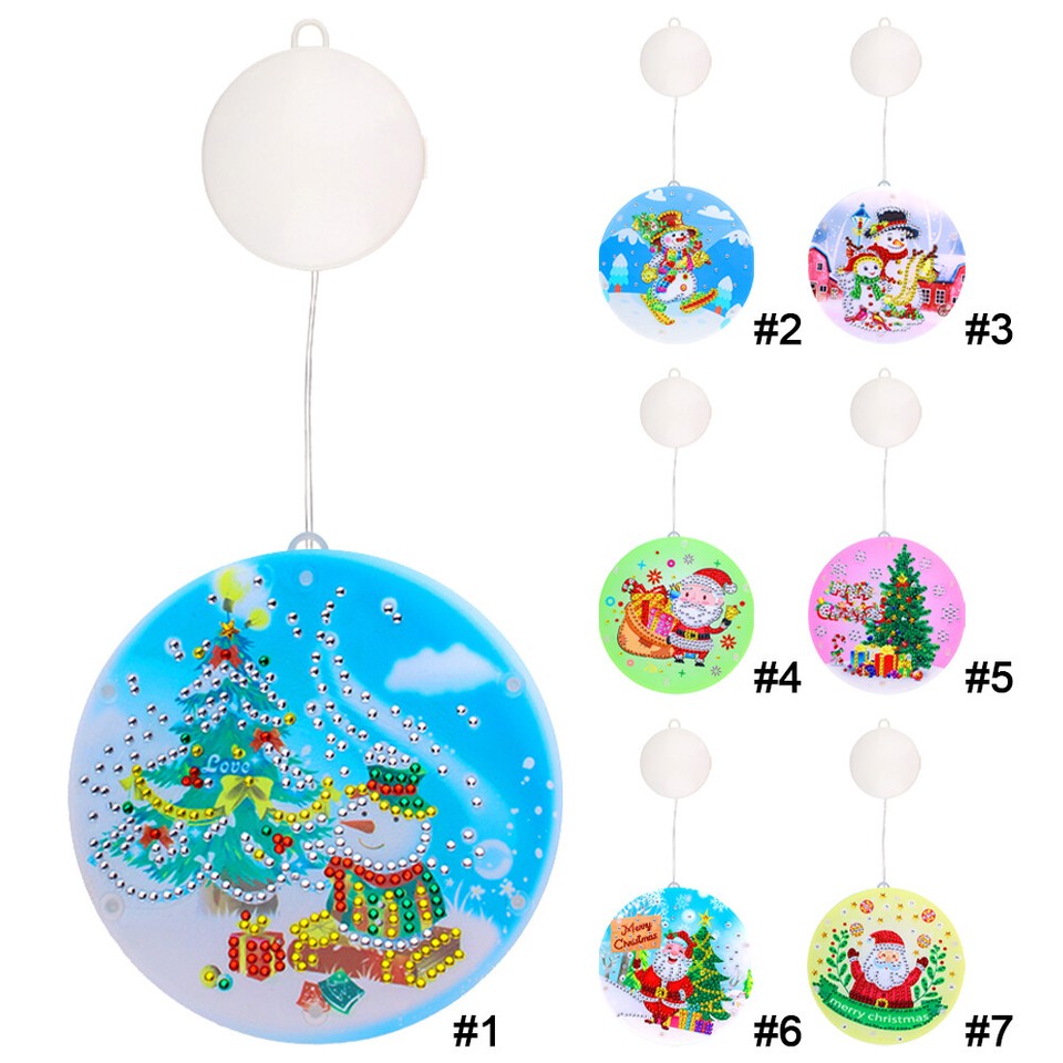 Double Sided Christmas Mosaic Rhinestone Drawing Light Kit for Window