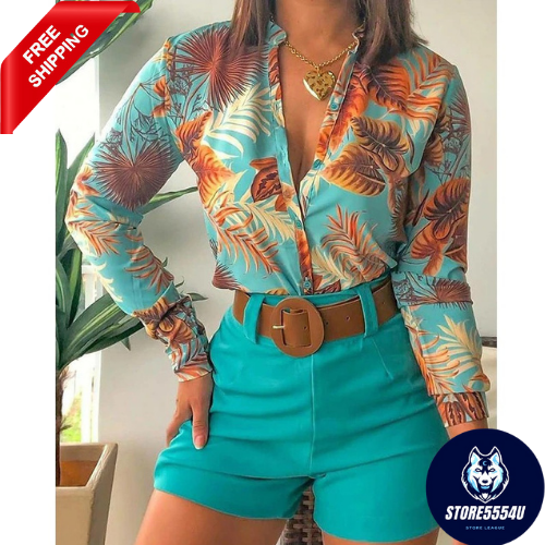 Blusas Para Mujer Elegantes Fina De Moda Casuales Camisa Estampada Manga  Larga | eBay