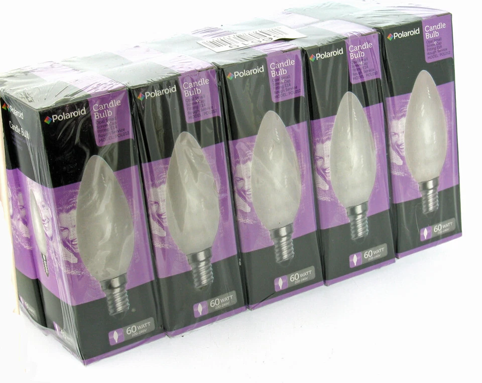 10 x Polaroid 60w Opal Candle Filament Bulb SES E14 Small Screw Dimmable