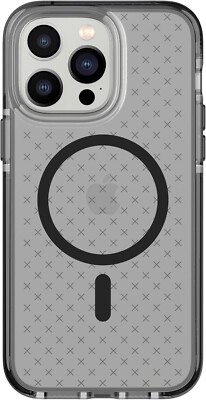 Tech21 Evo Kariert Hülle für IPHONE 14 Pro Max Rauchig Schwarz Flexshock Schutz