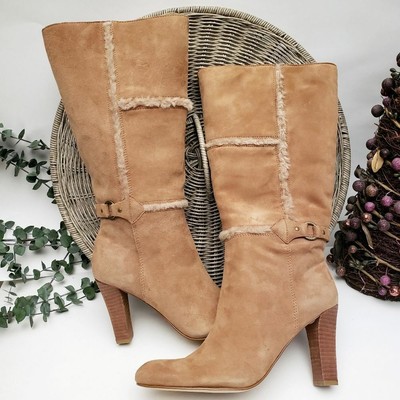 shearling heeled boots