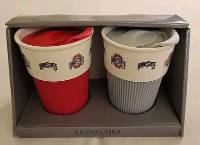 Ohio State  officially licensed  Ceramic Tumbler Silicone Sleeve set 2 pk 10 Oz