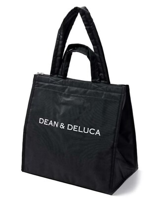 Dean and Deluca Large Black Insulated Double Straps Zipper Bag Lunch Bag Japan