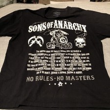 Sons Of Anarchy Tshirt Mens Regular Extra Large Short Sleeve Authnetic Black