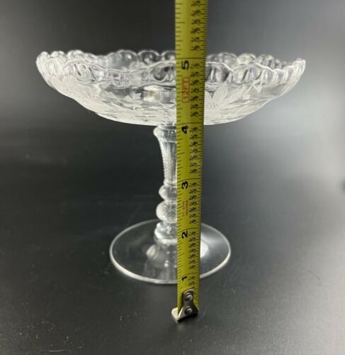 Vintage Cambridge Elegant Glass No. 3500 Gadroon WILDFLOWER Etch 5" Compote - Picture 10 of 11