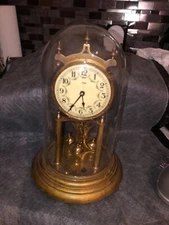 Kundo Kieninger & Obergfell   Clock in Glass Dome Made in West Germany No Key