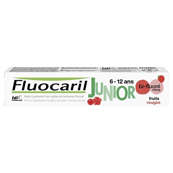 Dentifrice Fluocaril Junior Fruits Rouges lot de 3 tubes de 75ml pour enfant