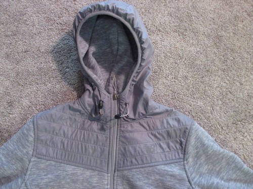 New Balance Full Zip Hoodie Drawstring Sweatshirt Women's Med. Gray Preowned VGC - Picture 2 of 10