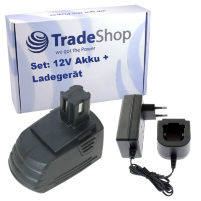 Set: Ni-MH Akku 12V 3000mAh + Ladegerät Netzteil ersetzt Hilti SFB125 SFB105