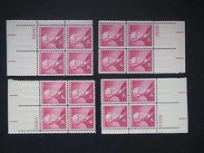 #1072 3c Andrew Mellon Plate Block #25301 Matched Set MNH OG F/VF 