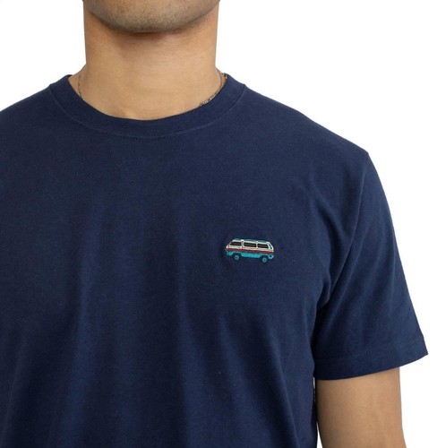 Revolution Mens Bus Regular T-Shirt - Navy Melange - Picture 4 of 6