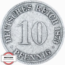 J 4  10 Pfennig KAISERREICH von 1873 F in SS  927130