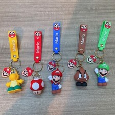 New Super Mario Bros 3D Rubber Keychain with Vibrant Strap