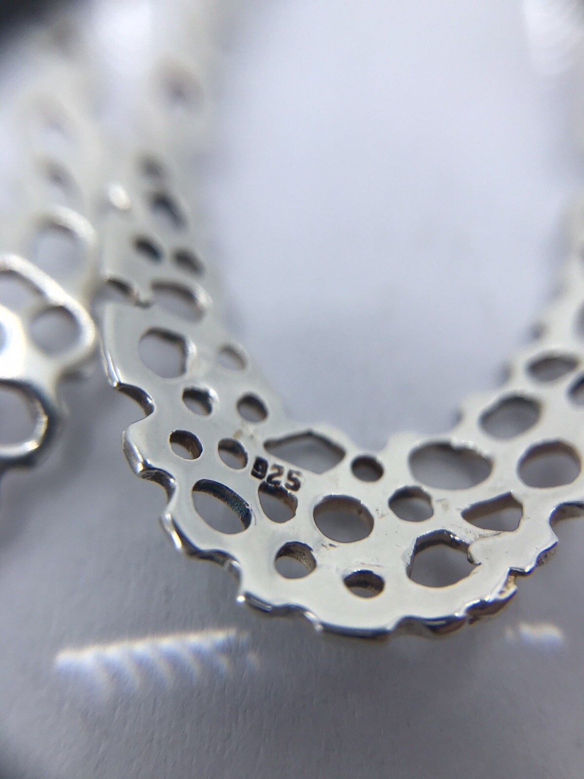 Sterling Silver Bubble Pattern Hoop Earrings 3.5 … - image 7