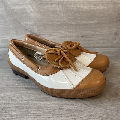 UGG Ashdale Duck Bootsschuhe weiß/kastanie - Größe 5,5 Leder klobig Gummi