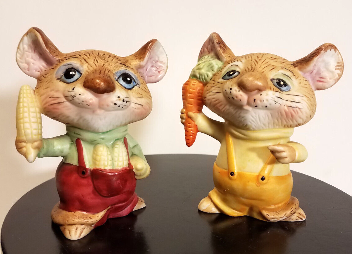 Vintage Homco Set of 2 HARVEST MICE Corn & Carrot 5601 Mouse eBay