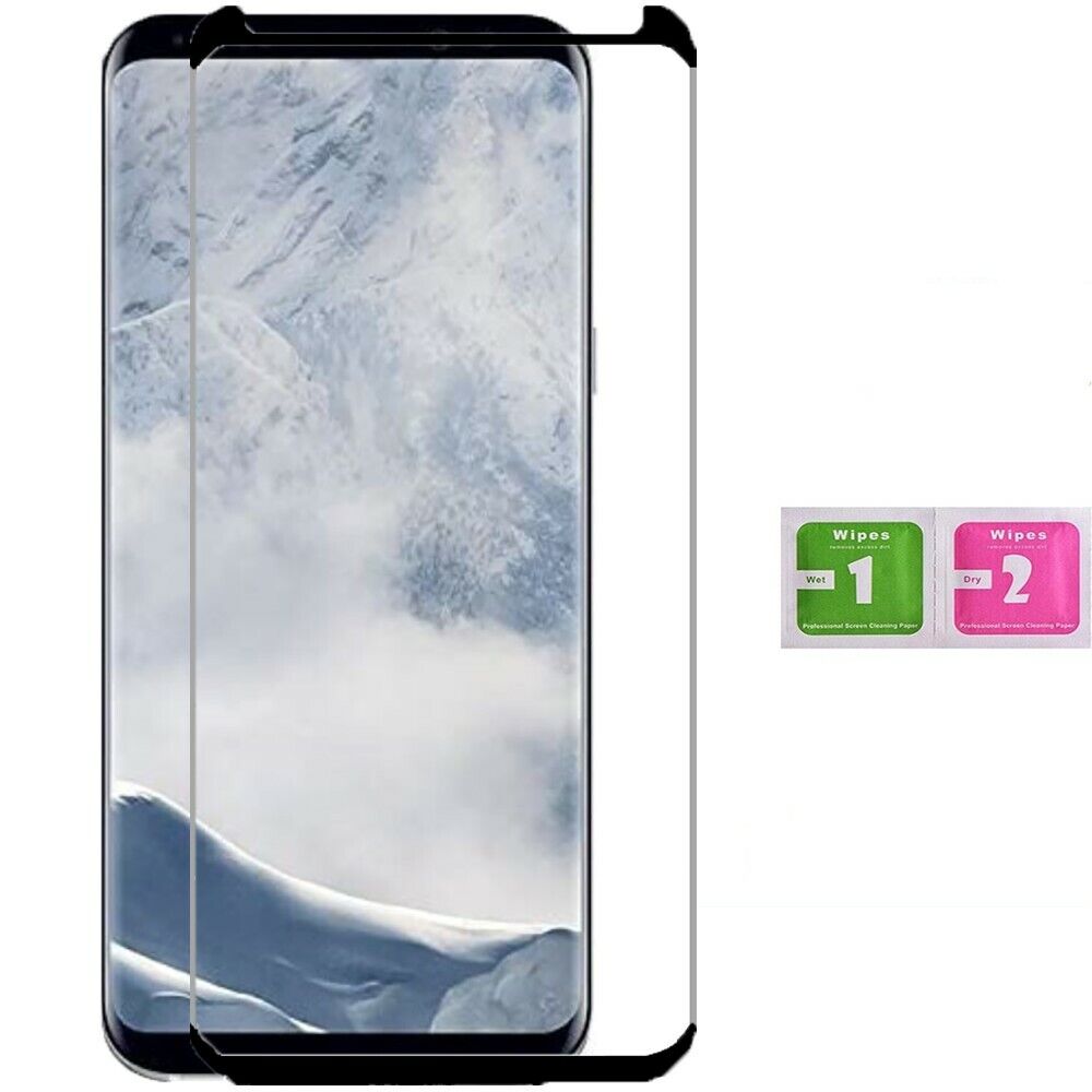Protector Pantalla Cristal Templado Vidrio Samsung Galaxy S8 Plus Negro Gamuzas