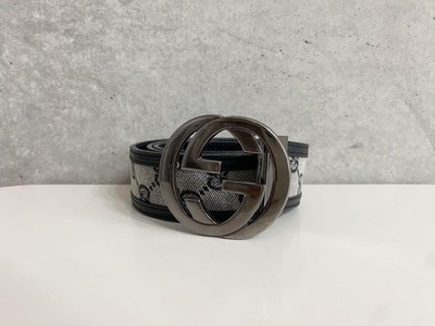 GUCCI ベルト Men's Slim Black Leather Belt With Gold Double G Buckle | GUCCI® US