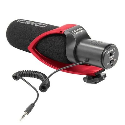 Comica CVM-V30-PRO-R Supercardioid Shotgun Microphone with3.5mm Jack, Red