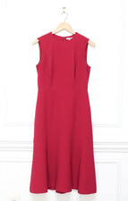 MM LaFleur Jane Dress Staccato Hibiscus Pink Midi A-Line Size 4 Preppy Office