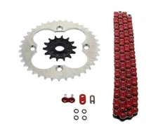 2004-2005 Honda TRX450R 450 Red O Ring Chain & Sprocket Silver 14/38 94L