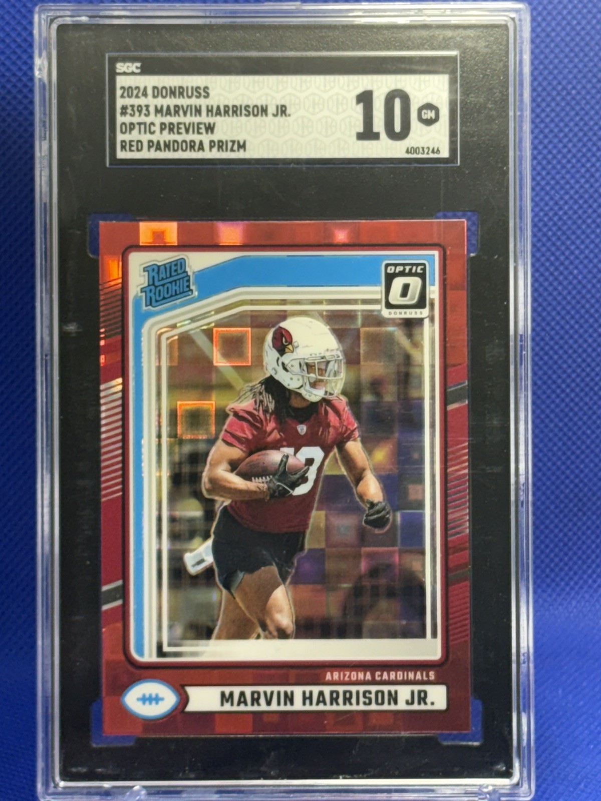 Marvin Harrison Jr. 2024 Panini Donruss Optic Preview Red Pandora SGC 10