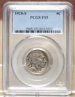 1928-S BUFFALO NICKEL PCGS F15 183882