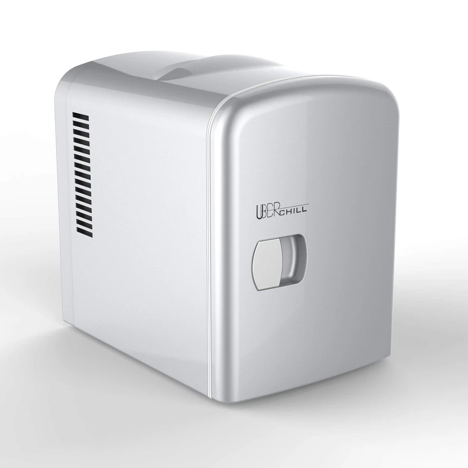 UB-CH1-SILVER Uber Chill Mini Fridge 6-can portable Thermoelectric Cooler and... - Image 3 of 4