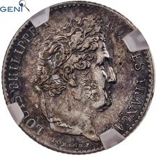 [#864541] France, Louis Philippe I, 1/4 Franc, 1841, Paris, Silver, GENI, UNC De