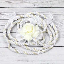 Wedding Lasso Rope Lazo para Boda Wedding Cord Ceremony White Rose Flower Las...