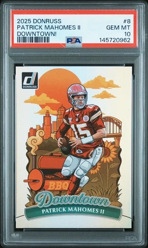 2025 Panini Donruss Downtown! #8 Patrick Mahomes Ii PSA 10