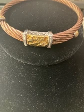 CHARRIOL  ROSE  STEEL 18K BANGLE BRACELET