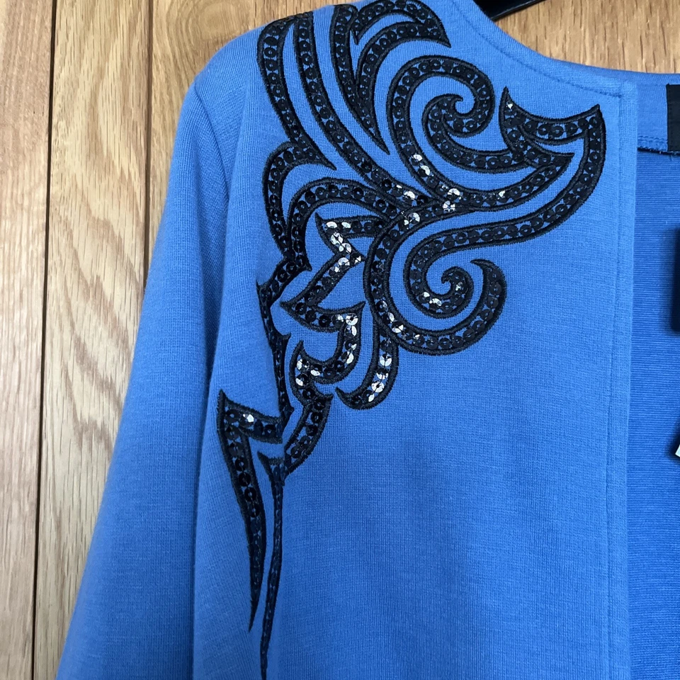 Bob Mackie Wearable Art Ladies Blue Jacket Size Medium New With Tags - Image 3 of 4